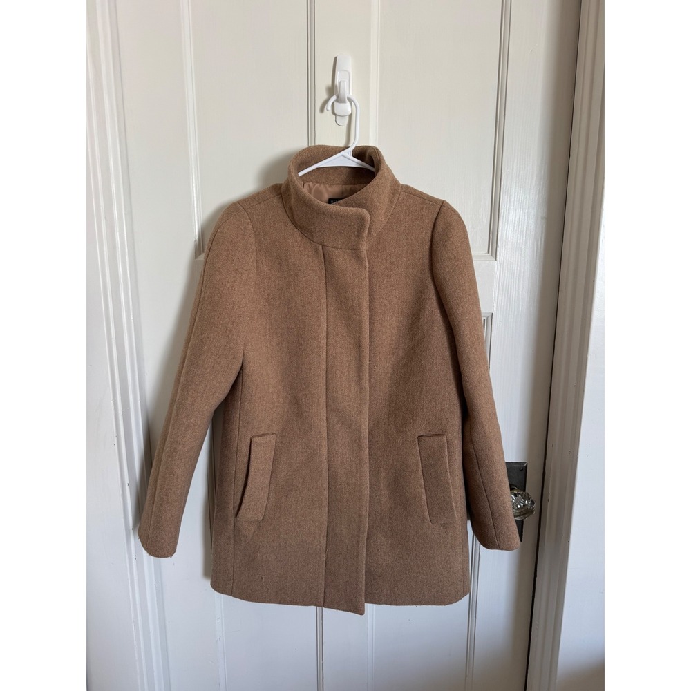 J.Crew Mercantile tan wool blend City Coat size 6